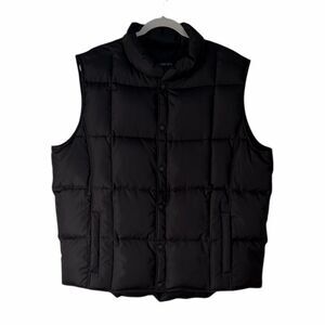 Lands’ End Men’s Black Down Puffer Vest Thermolite Insulated Sleeveless Size L